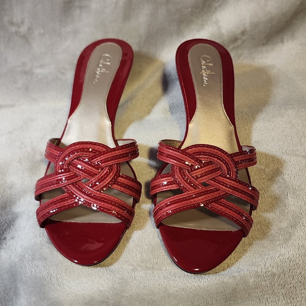 *NWT* Cole Haan Zelda Slides Lacquer Red patent Women's sz 8